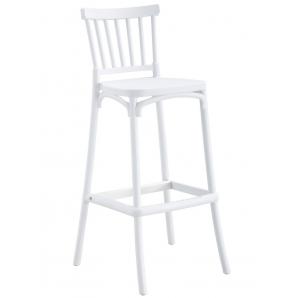 4 Taburetes milos, tratamiento anti uv, polipropileno blanco - 4 unidades