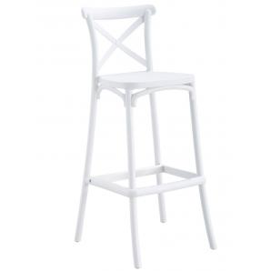 4 Taburetes corfú, tratamiento anti uv, polipropileno blanco - 4 unidades