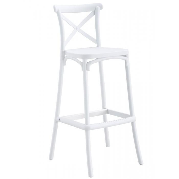 4 Taburetes corfú, tratamiento anti uv, polipropileno blanco - 4 unidades
