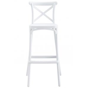 4 Taburetes corfú, tratamiento anti uv, polipropileno blanco - 4 unidades