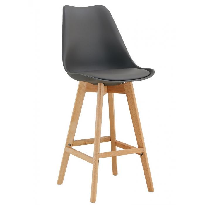 4 Taburetes torre (su), madera, gris oscuro, cojín gris oscuro - 4 unidades