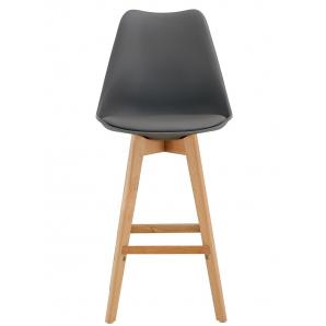 4 Taburetes torre (su), madera, gris oscuro, cojín gris oscuro - 4 unidades