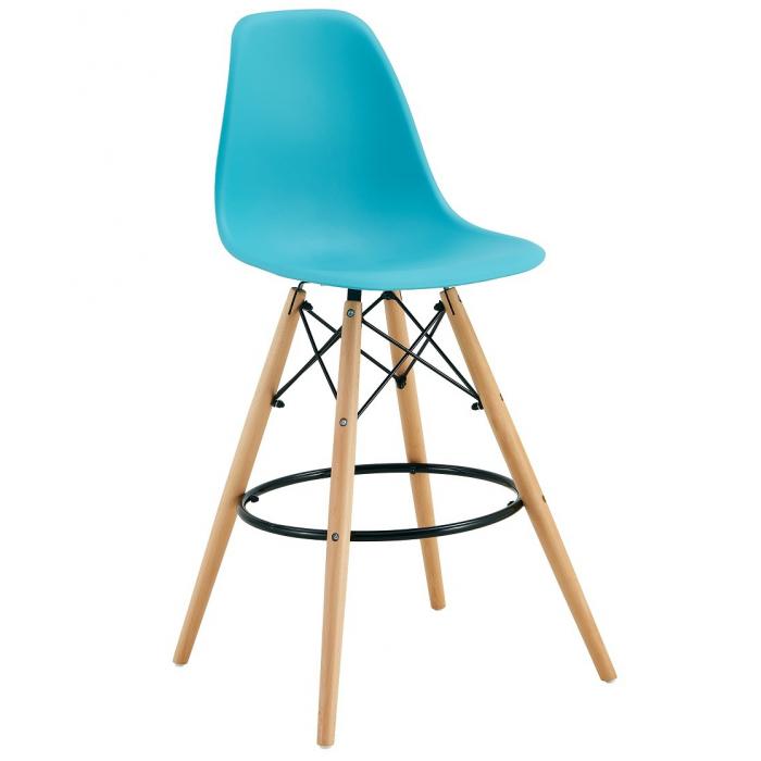 4 Taburetes star (su), madera, carcasa turquesa - 4 unidades