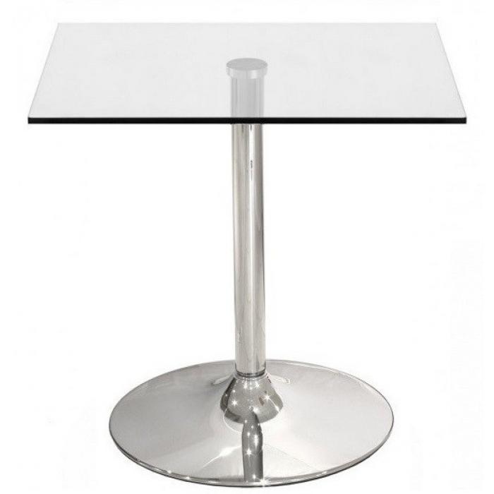 Mesa bernie 80c, cromada, cristal templado 80 x 80 cms