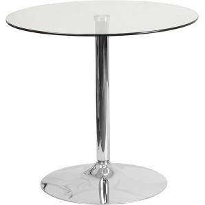 Mesa bernie 80r, cromada, cristal templado 80 cms de diámetro