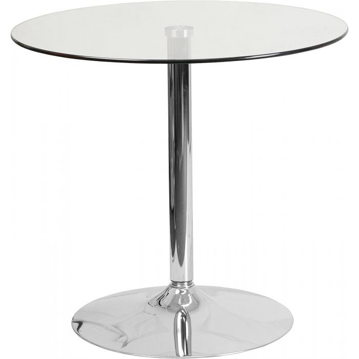 Mesa bernie 80r, cromada, cristal templado 80 cms de diámetro