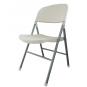 5 Sillas beach, plegable, metal plata, polietileno blanco - 5 unidades