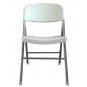 5 Sillas beach, plegable, metal plata, polietileno blanco - 5 unidades