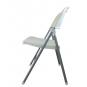 5 Sillas beach, plegable, metal plata, polietileno blanco - 5 unidades