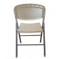 5 Sillas beach, plegable, metal plata, polietileno blanco - 5 unidades