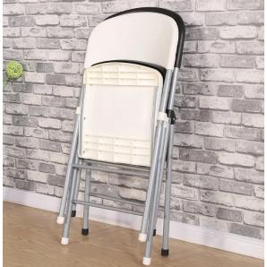 5 Sillas beach, plegable, metal plata, polietileno blanco - 5 unidades