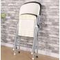 5 Sillas beach, plegable, metal plata, polietileno blanco - 5 unidades