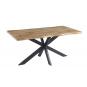 Mesa toledo 180, metal negro, tapa dm bilaminado de 180 x 90 cms