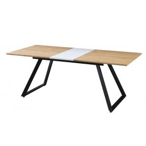 Mesa bérgamo, extensible, metal, dm bilaminado,160 ~ 200x90 cms