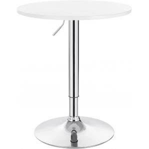 Mesa mabel, graduable, tapa soft blanca, 70 cms de diámetro