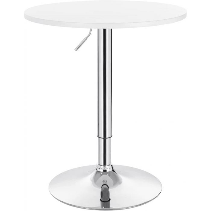 Mesa mabel, graduable, tapa soft blanca, 70 cms de diámetro