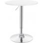 Mesa mabel, graduable, tapa soft blanca, 70 cms de diámetro