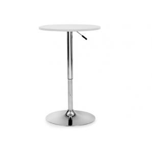 Mesa mabel, graduable, tapa soft blanca, 70 cms de diámetro