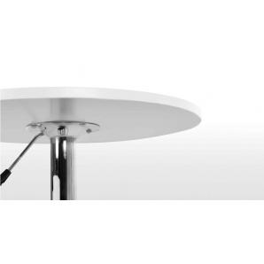 Mesa mabel, graduable, tapa soft blanca, 70 cms de diámetro