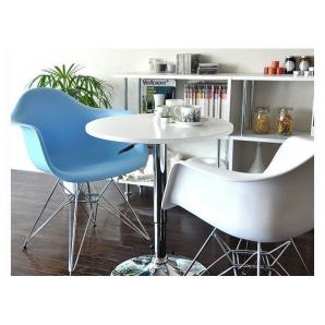Mesa mabel, graduable, tapa soft blanca, 70 cms de diámetro