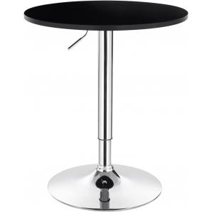 Mesa mabel, graduable, tapa soft negra, 70 cms de diámetro