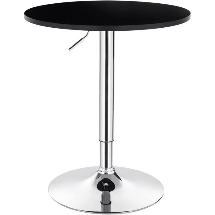 Mesa mabel, graduable, tapa soft negra, 70 cms de diámetro