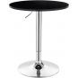 Mesa mabel, graduable, tapa soft negra, 70 cms de diámetro