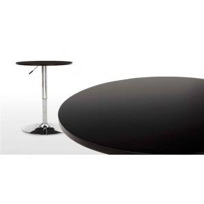 Mesa mabel, graduable, tapa soft negra, 70 cms de diámetro