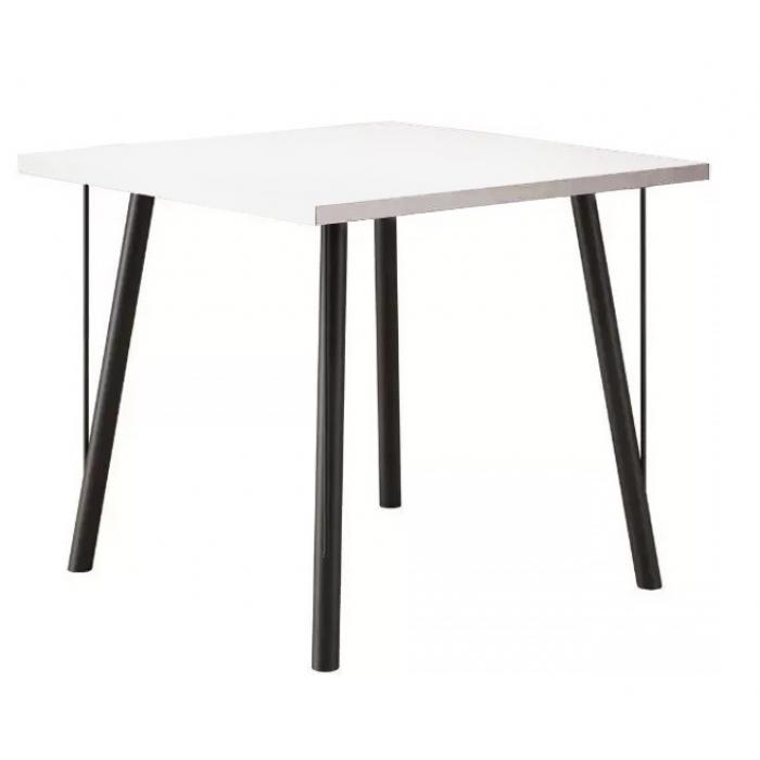 Mesa yan, metal negro, tapa mdp blanca, 80x80 cms