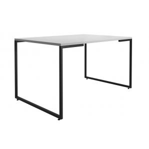 Mesa porto 135, metal negro, tapa mdp color blanco, 135 x 90 cms