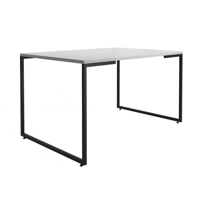Mesa porto 135, metal negro, tapa mdp color blanco, 135 x 90 cms