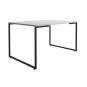 Mesa porto 135, metal negro, tapa mdp color blanco, 135 x 90 cms