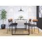 Mesa porto 135, metal negro, tapa mdp color blanco, 135 x 90 cms
