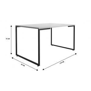 Mesa porto 135, metal negro, tapa mdp color blanco, 135 x 90 cms