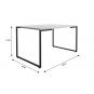Mesa porto 135, metal negro, tapa mdp color blanco, 135 x 90 cms