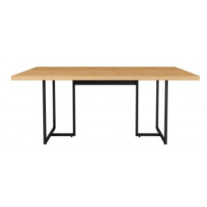 Mesa prime 40, metal negro, tapa mdp color natural, 180 x 90 cms