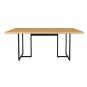 Mesa prime 40, metal negro, tapa mdp color natural, 180 x 90 cms