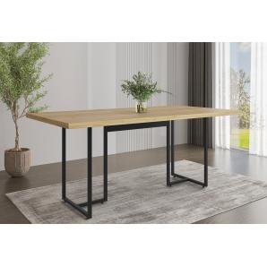 Mesa prime 40, metal negro, tapa mdp color natural, 180 x 90 cms
