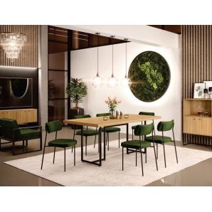Mesa prime 40, metal negro, tapa mdp color natural, 180 x 90 cms