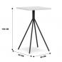 Mesa alta bistró, metal negro, tapa de mdp color blanco, 60 x 60 cms