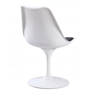 4 Sillas tul mt, metal, polipropileno blanco, cojín negro - 4 unidades