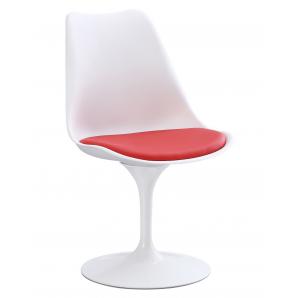 4 Sillas tul mt, metal, polipropileno blanco, cojín rojo - 4 unidades