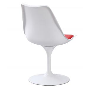 4 Sillas tul mt, metal, polipropileno blanco, cojín rojo - 4 unidades