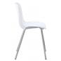 6 Sillas carcasa, apilable, cromada, polipropileno blanco - 6 unidades