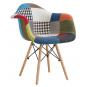 4 Sillones star pat22, madera, tejido patchwork color 22 - 4 unidades