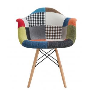 4 Sillones star pat22, madera, tejido patchwork color 22 - 4 unidades