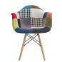 4 Sillones star pat22, madera, tejido patchwork color 22 - 4 unidades