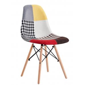 4 Sillas star pat24, madera, tejido patchwork color 24 - 4 unidades