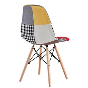 4 Sillas star pat24, madera, tejido patchwork color 24 - 4 unidades