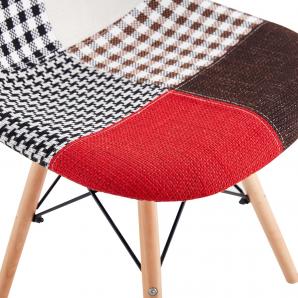 4 Sillas star pat24, madera, tejido patchwork color 24 - 4 unidades